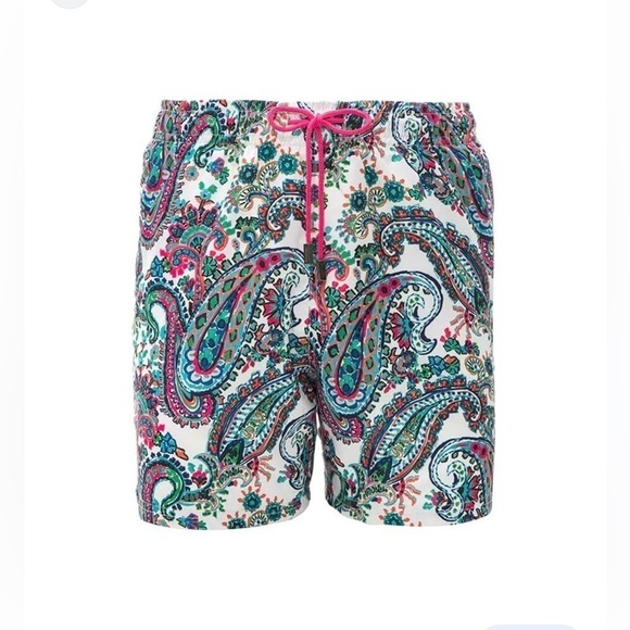 98 Coast Av Aloha Waves Swim Trunks Multi Color Printed Drawstring Boys - Picture 1 of 6